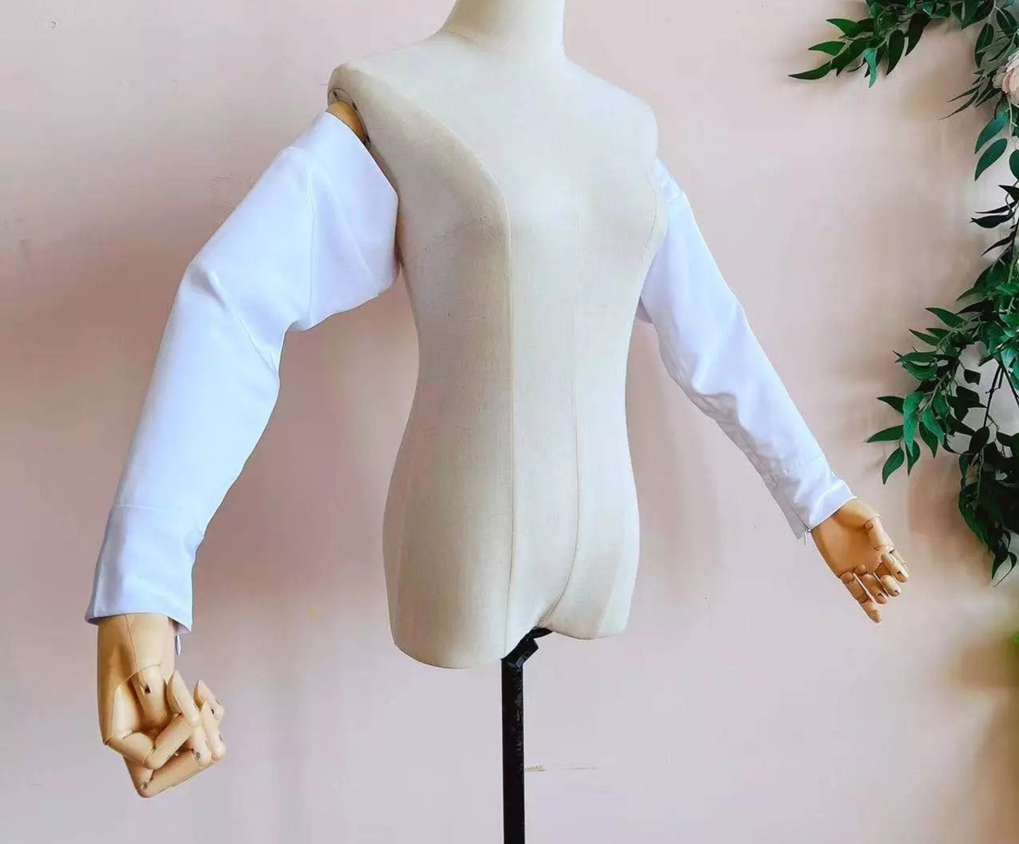 Detached Satin Straight Slim Style Sleeves