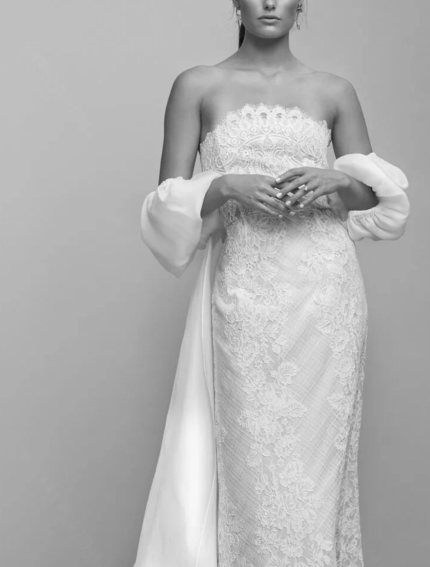 Satin Organza Bubble Cloud Sleeve Cape