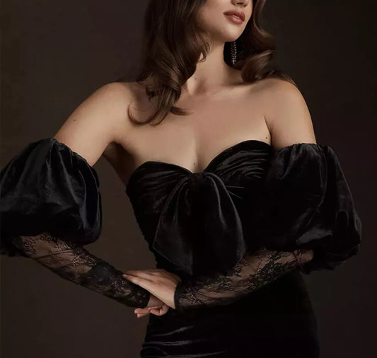 Detached Velvet & Lace Sleeves