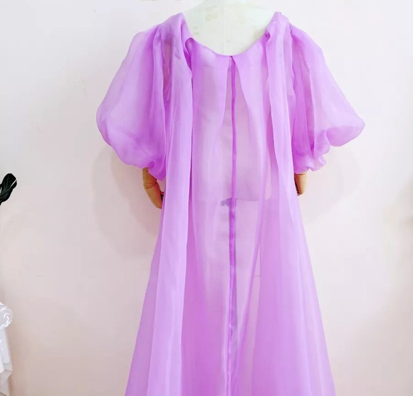 Long Organza Cloud Half Sleeve Cape