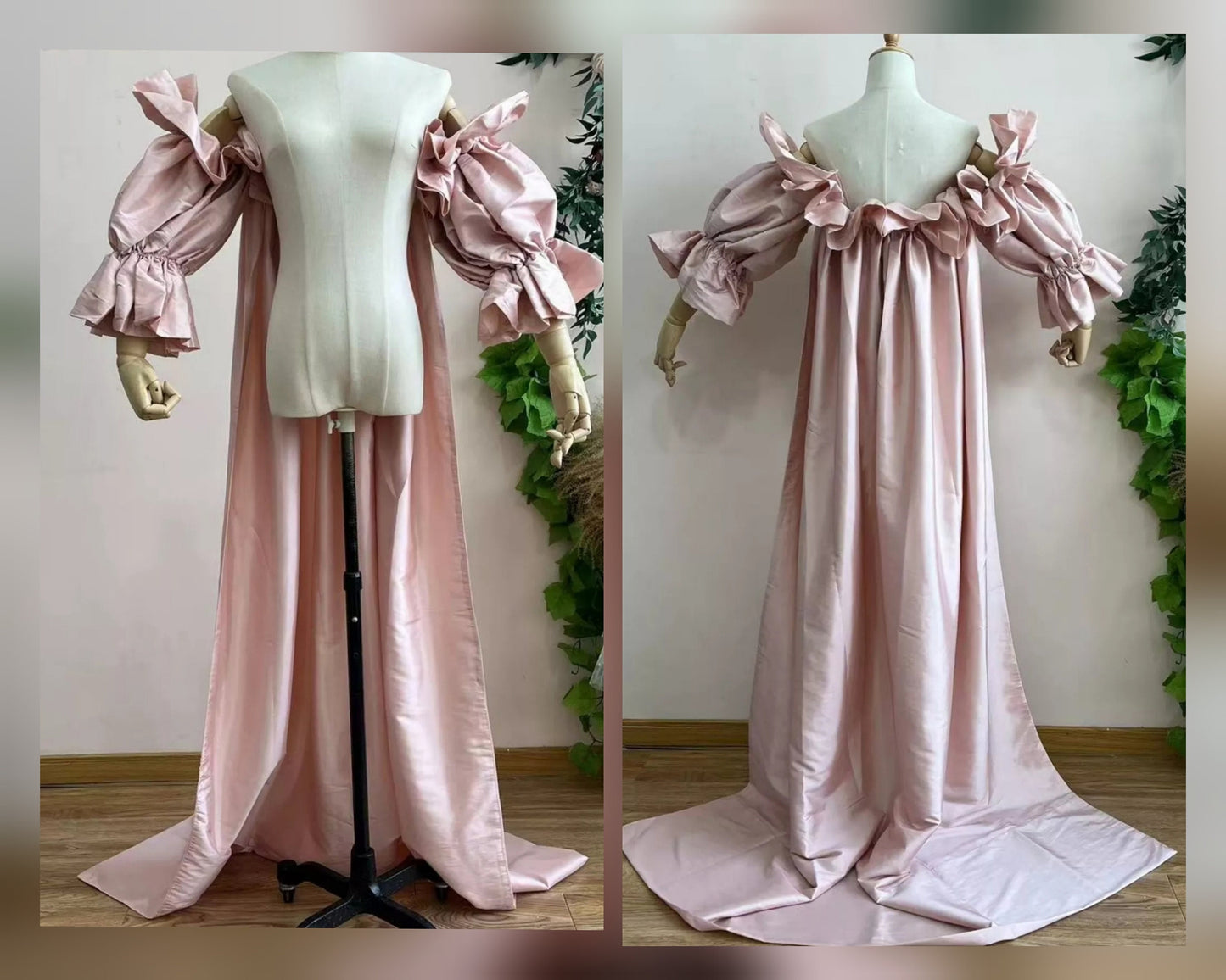 Ruched Pleated Puff Bridal Cape