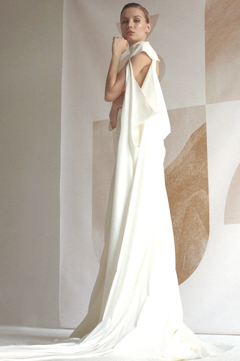 High Neck Collar Bridal/Special Occasion Statement Cloak/With Gown Option