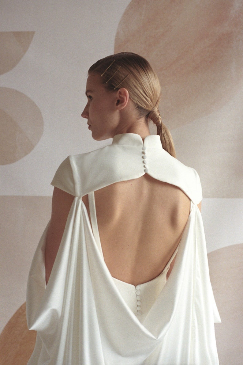 High Neck Collar Bridal/Special Occasion Statement Cloak/With Gown Option