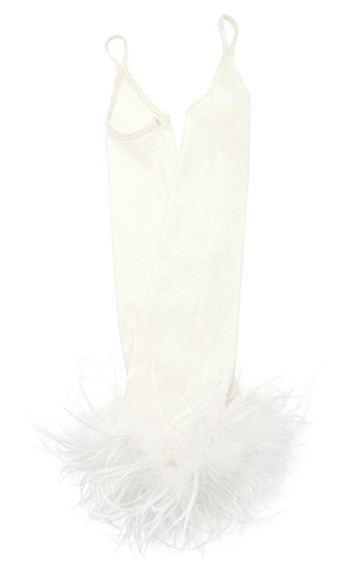 Detached 3/4 Slim Feather Trimmed Bicep Finger Loop Sleeves
