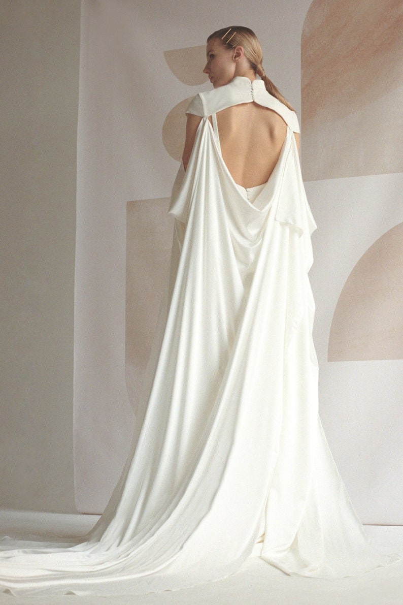 High Neck Collar Bridal/Special Occasion Statement Cloak/With Gown Option