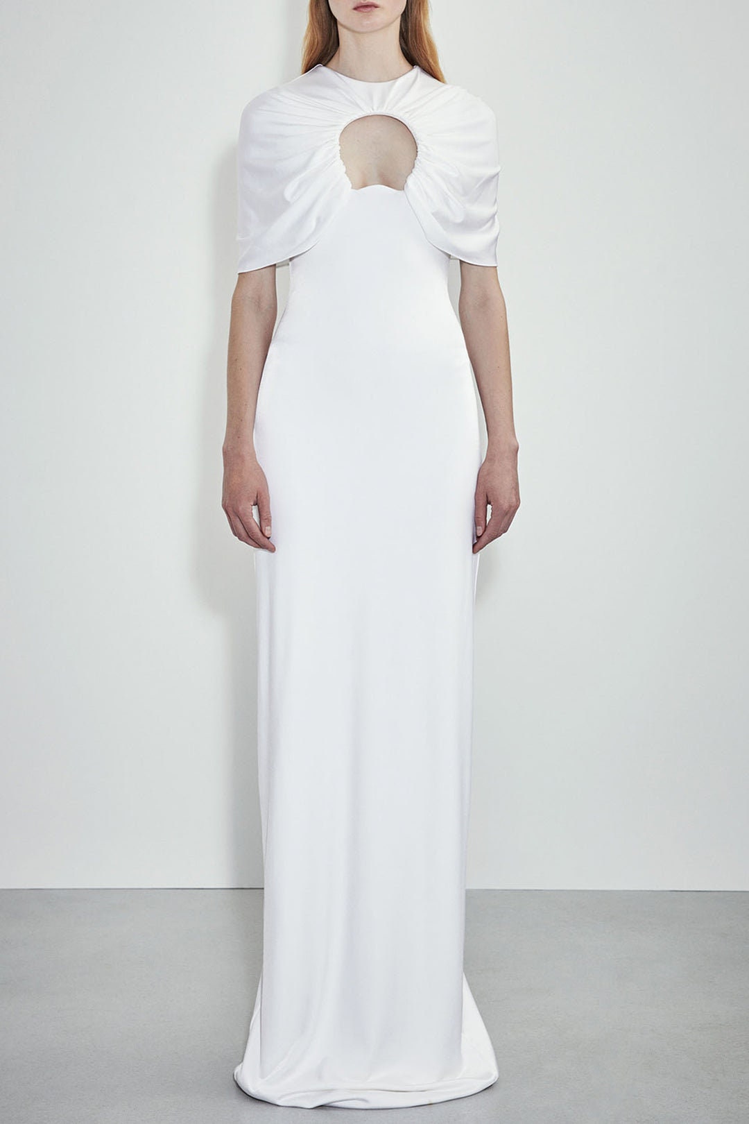 Half Sleeve Sheath Cut Out Neckline Special Occasion Gown