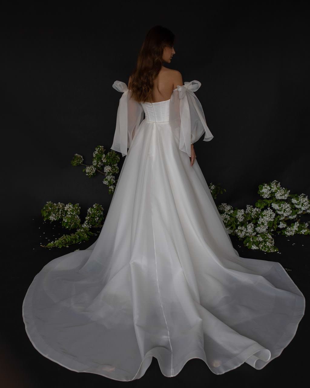 Detached Organza/Satin Organza 3/4 Bow Knot Bicep Sleeves