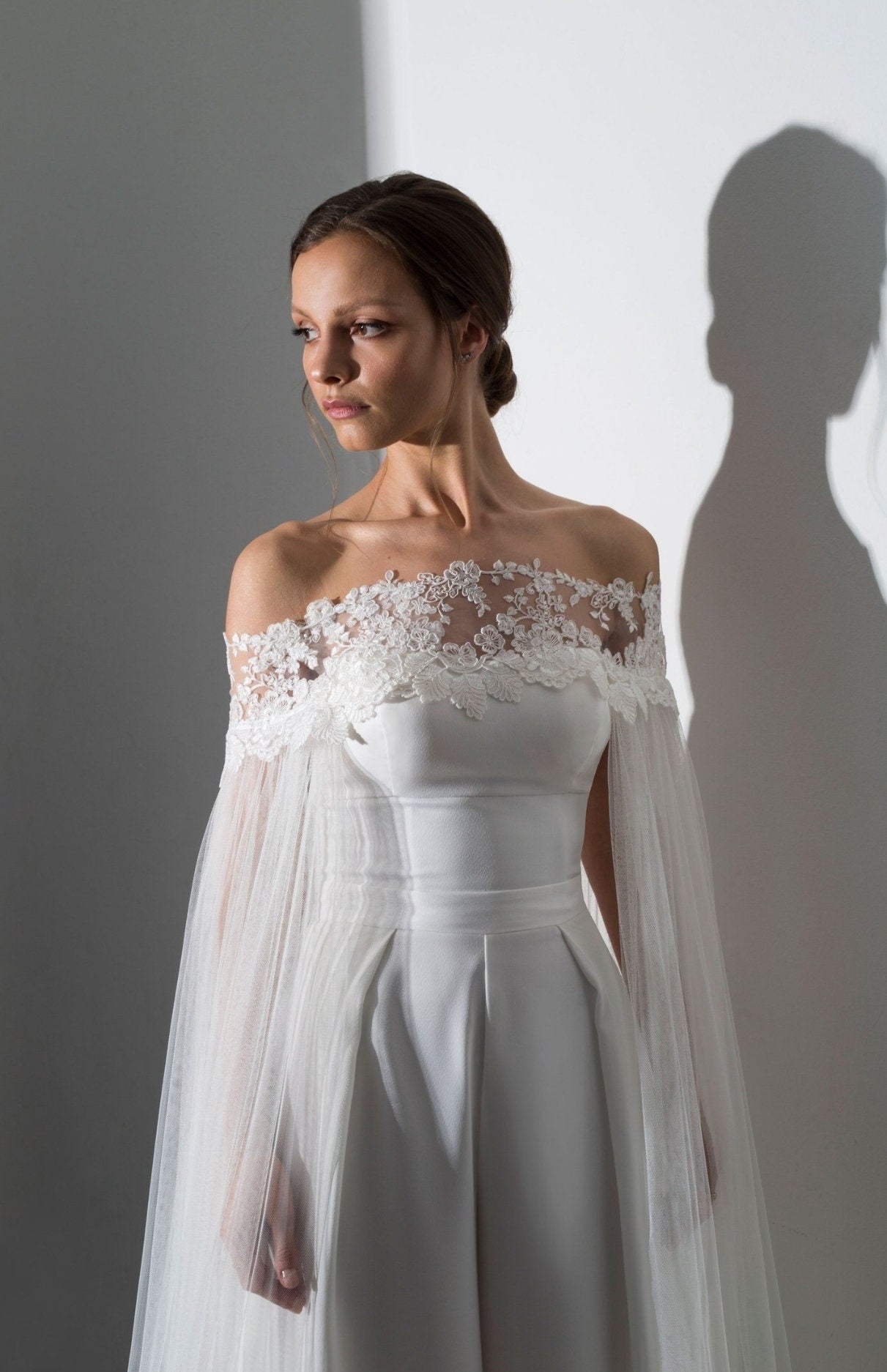 Floral Lace Off The Shoulder Cape