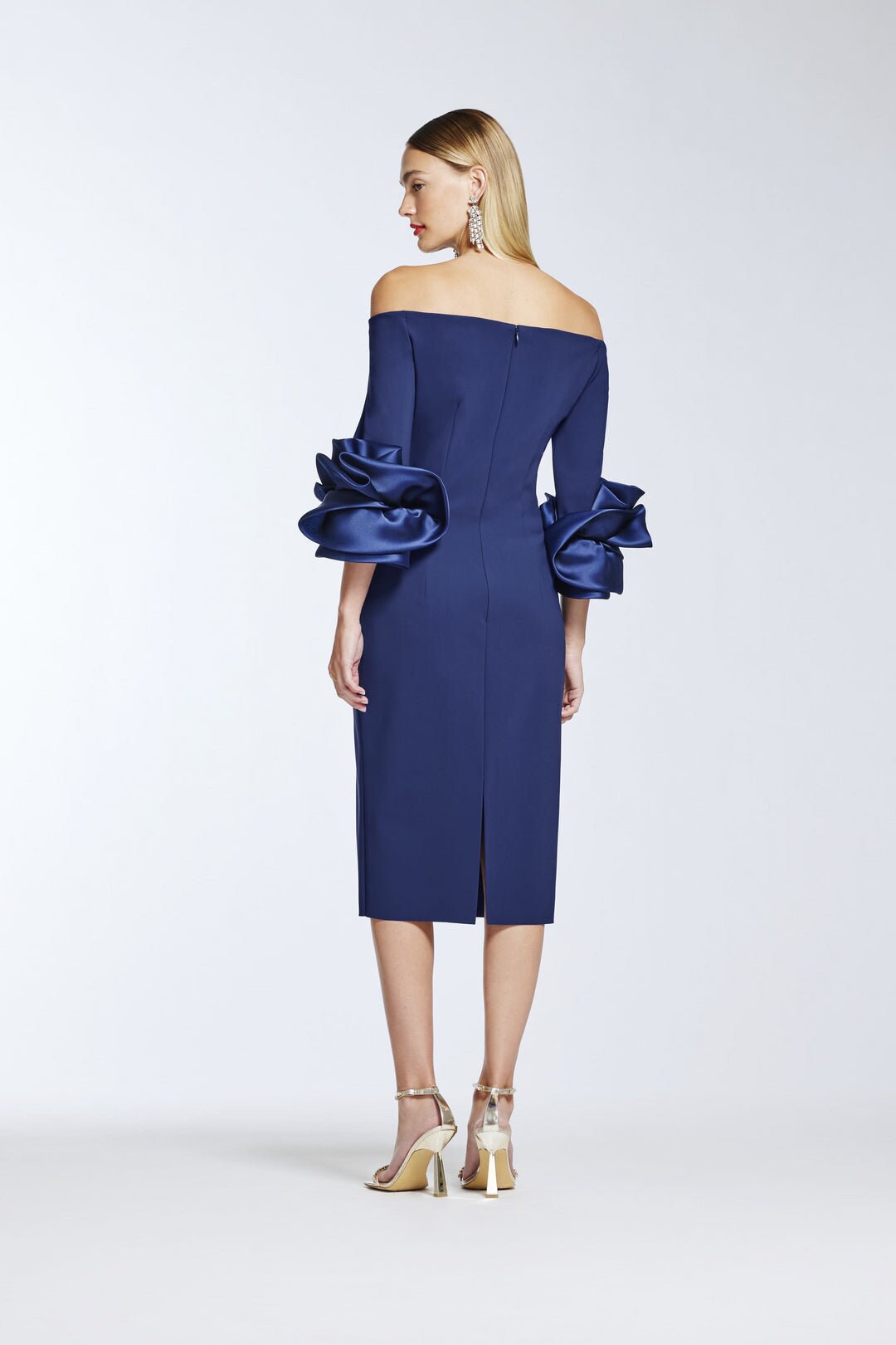 Off The Shoulder 3/4 Sleeve Special Occasion Mother Of The Bride Statement Dress