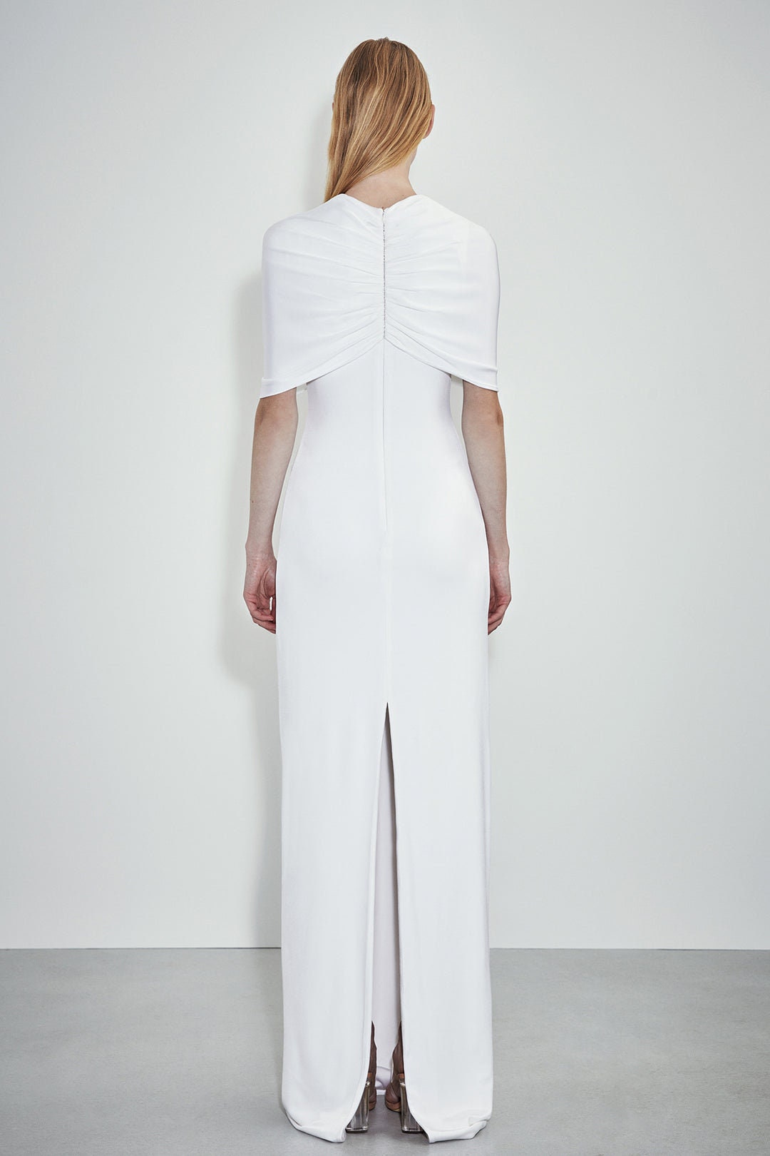 Half Sleeve Sheath Cut Out Neckline Special Occasion Gown