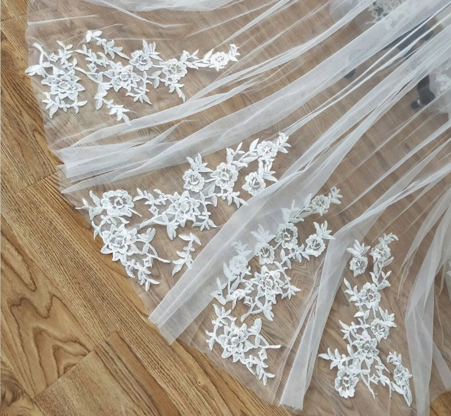 Tulle & Lace Appliqué Trim Bridal Cape