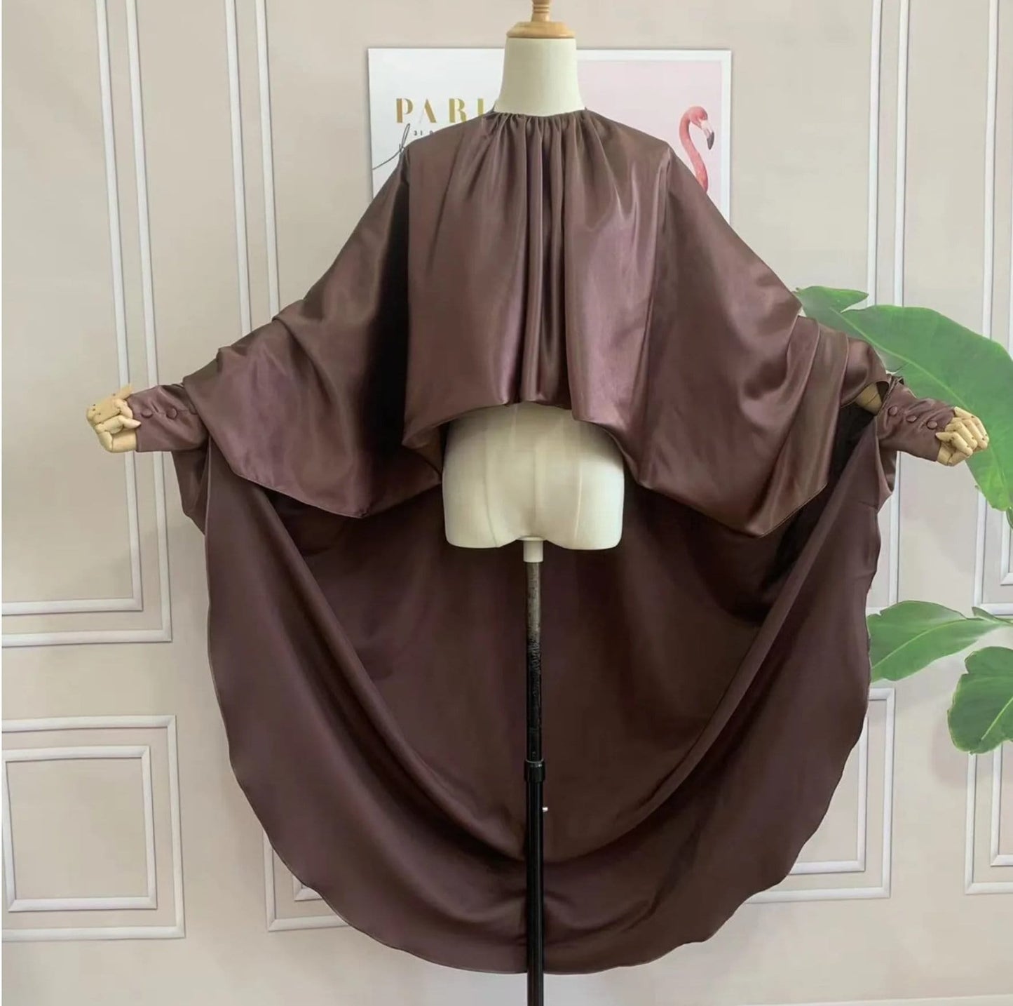 Minimalist Satin Cape Sleeves