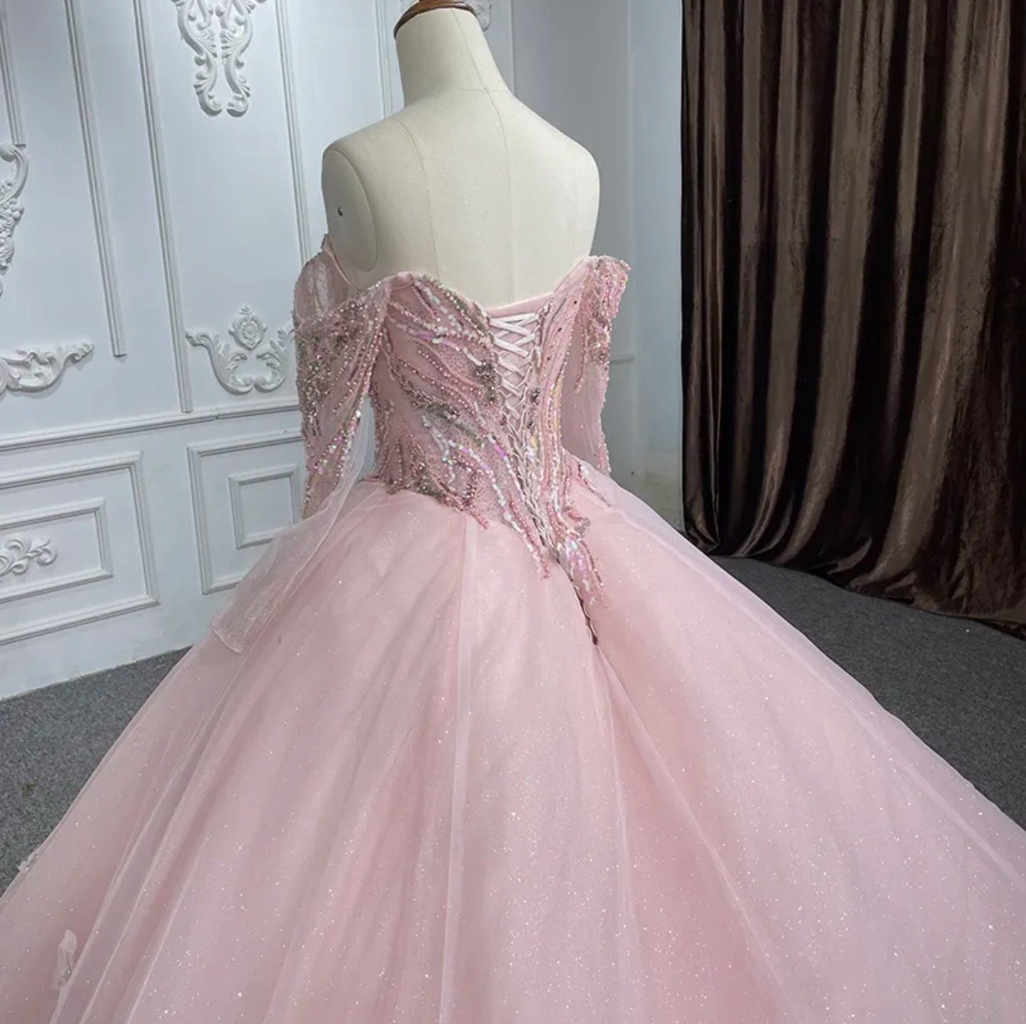 Pretty In Pink Sweetheart Glittering Shimmer Butterfly Princess Quinceañera Sweet Sixteen Pageant Party Special Occasion Event Gown