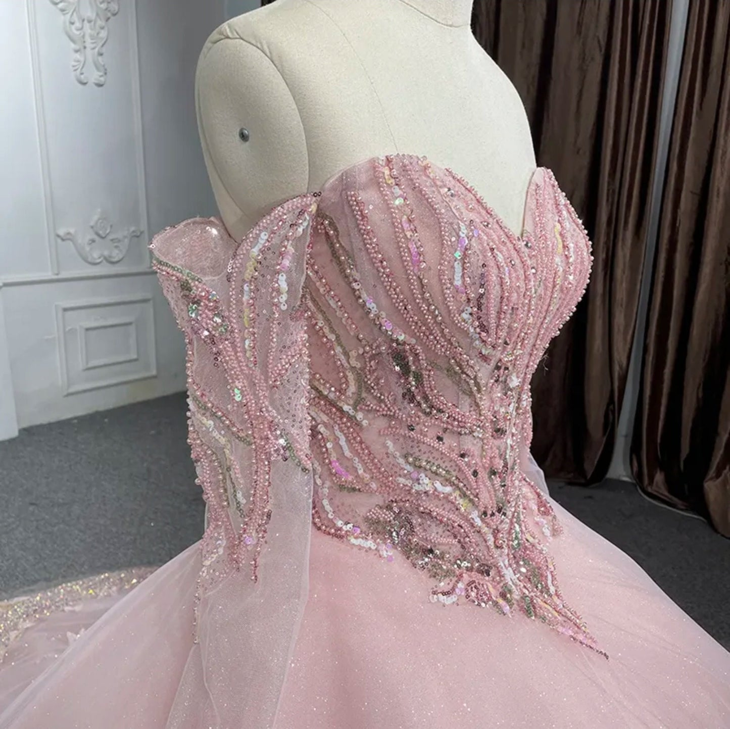 Pretty In Pink Sweetheart Glittering Shimmer Butterfly Princess Quinceañera Sweet Sixteen Pageant Party Special Occasion Event Gown