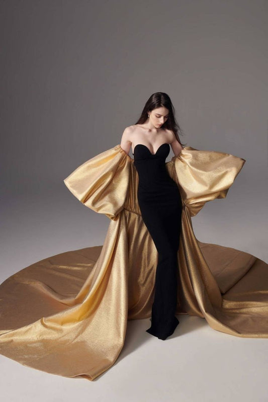 Shimmering Dramatic Gorgeous Oversized Puff Sleeve Special Occasion Bridal Party Cape Jacket