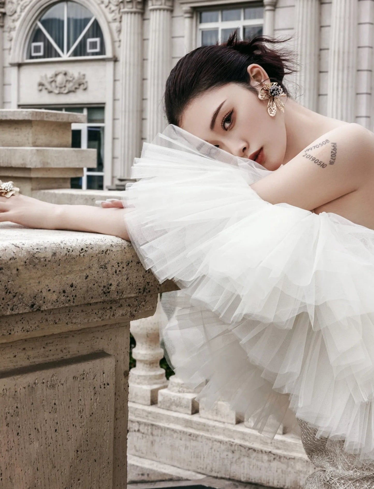 Minimalist Layered Tulle Bolero Wrap