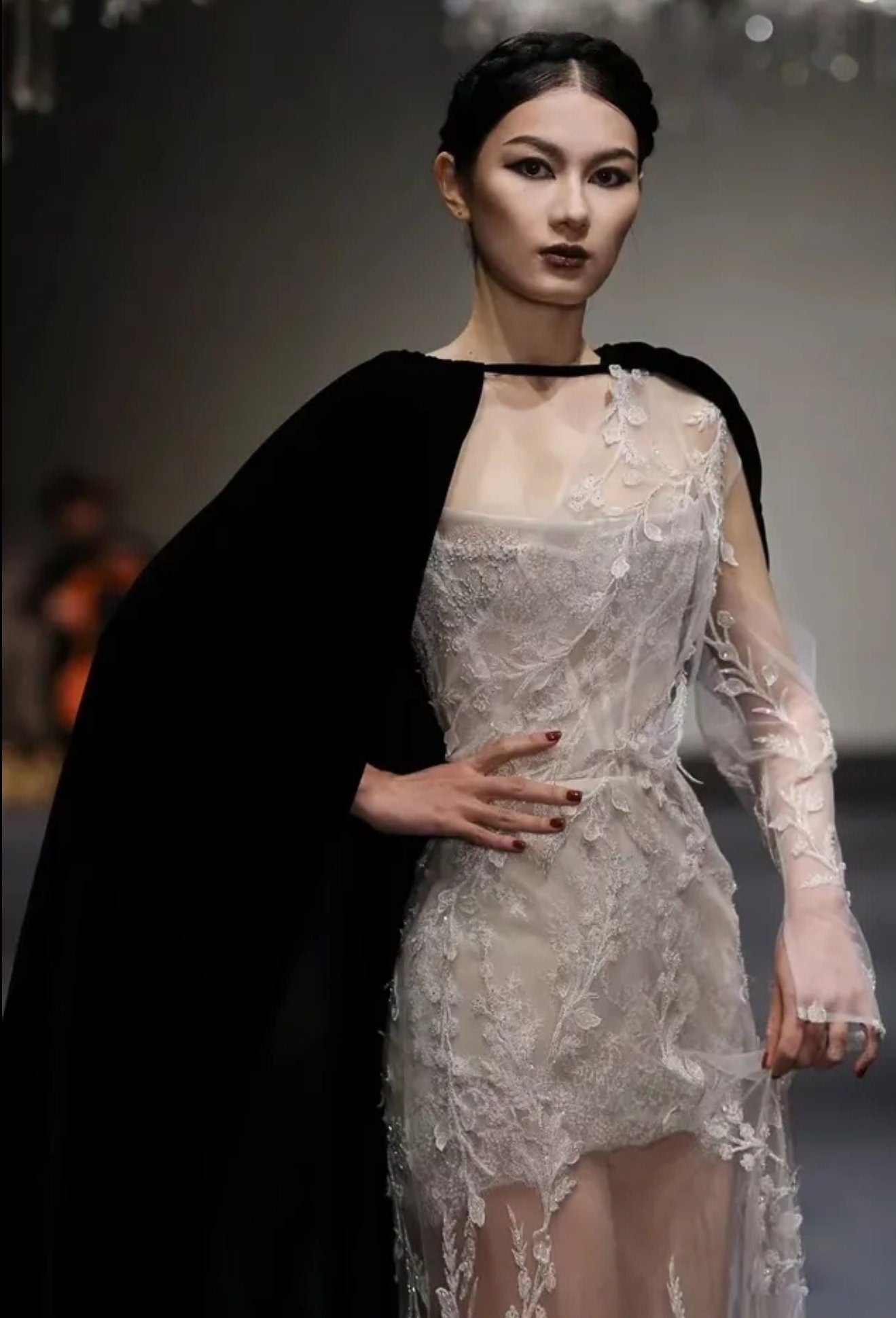 Velvet Floor Length Special Occasion Bridal Cape