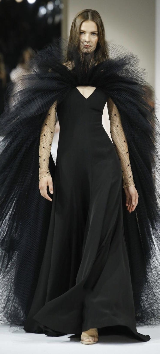 Tulle Frill Layered Floor Length Special Occasion Bolero Cape
