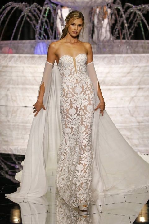 Chiffon Open Split Draped Sleeve Cape With Shimmering Beaded Sequin Trim