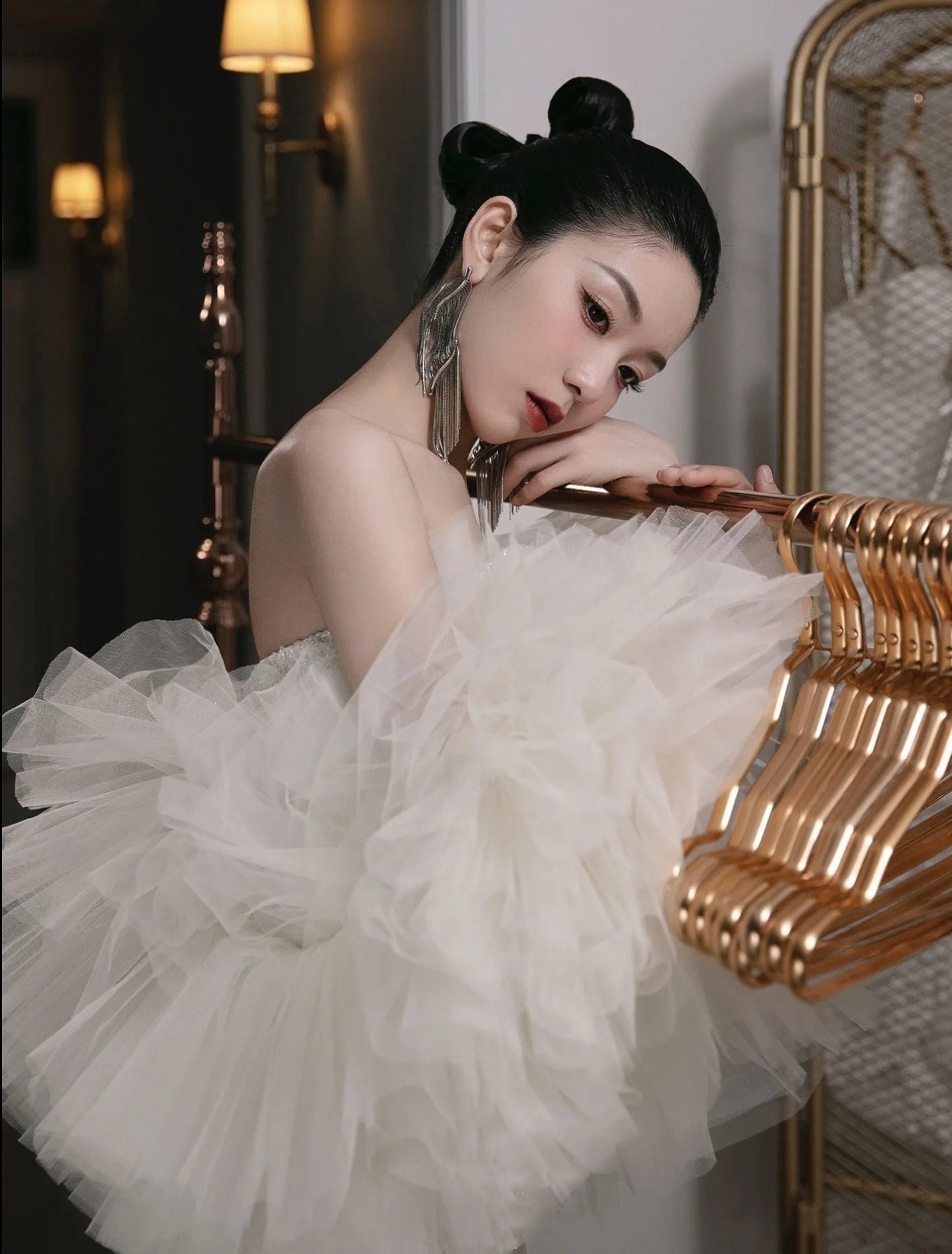 Minimalist Layered Tulle Bolero Wrap