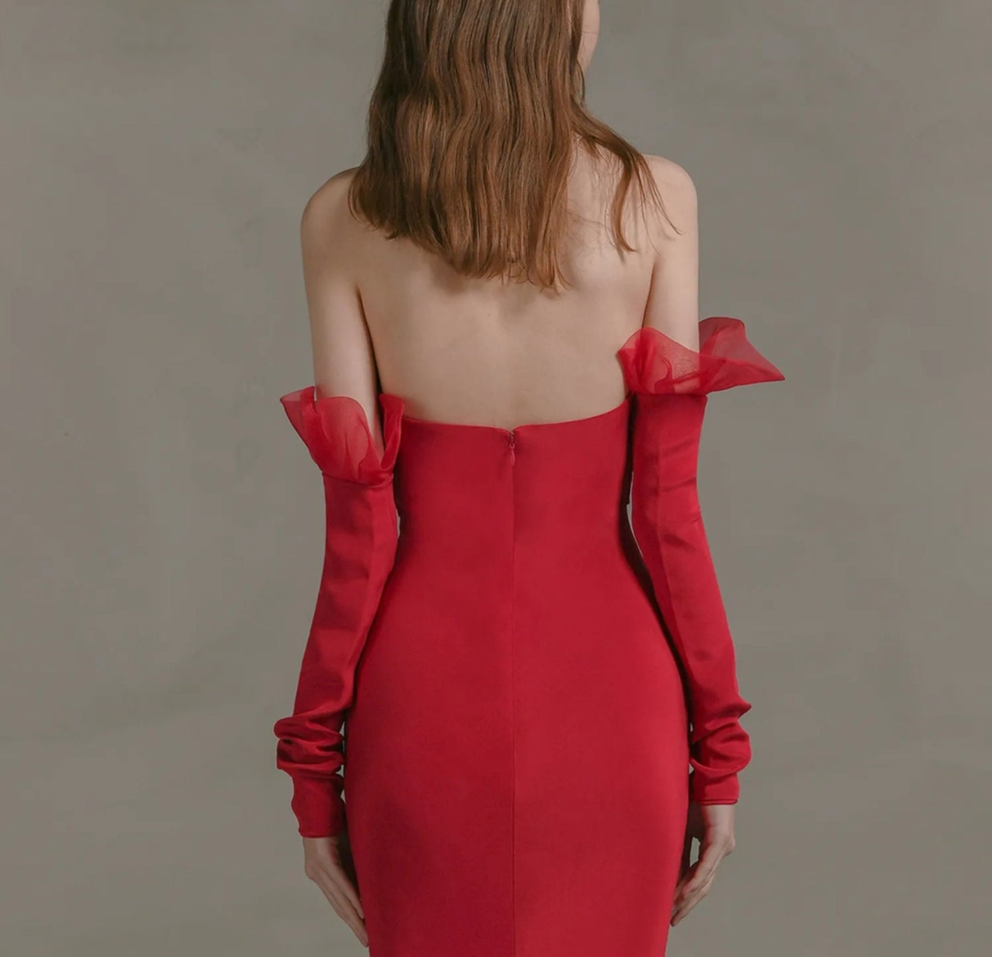 Detached Petal Bicep Soft Satin Slim Fitted Sleeves