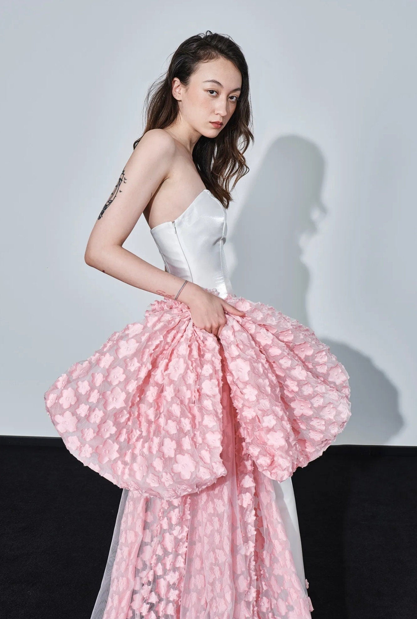 Detached Petite Floral Lace Oversized Bow Knot Special Occasion Bridal Sleeve Train
