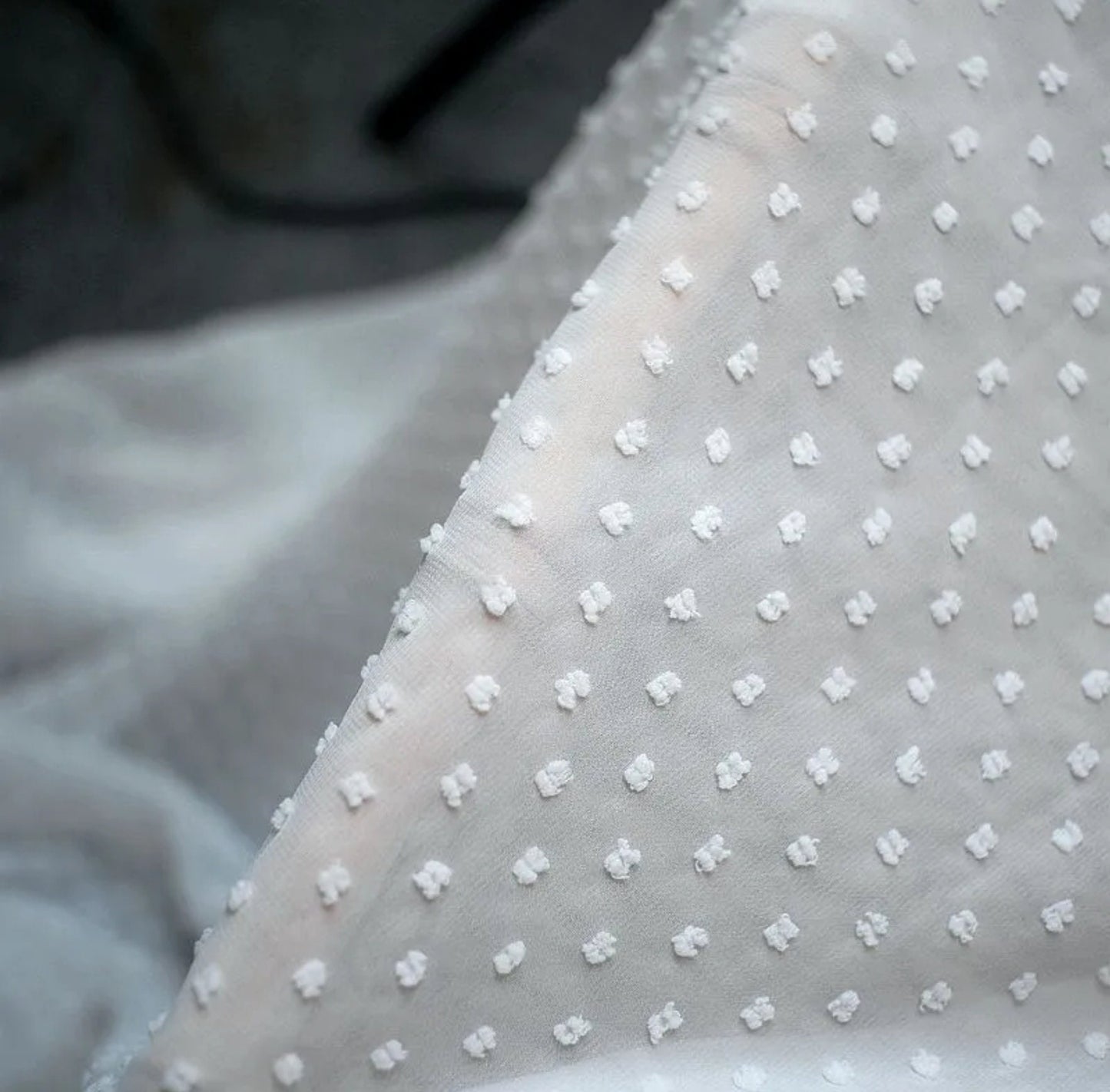Dotted Chiffon & Ribbon Bridal Cape