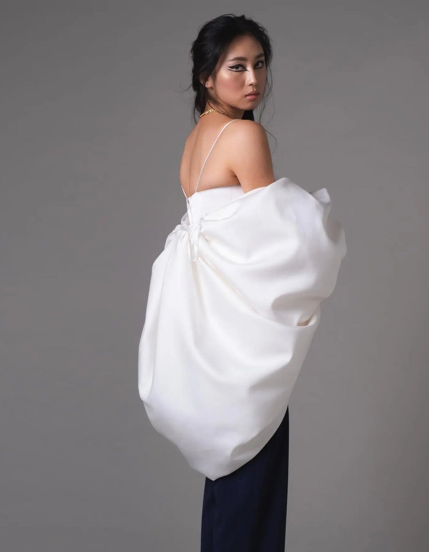 Satin Long Sleeve Button Cuff Balloon Bridal Special Occasion Event Party Cape Jacket