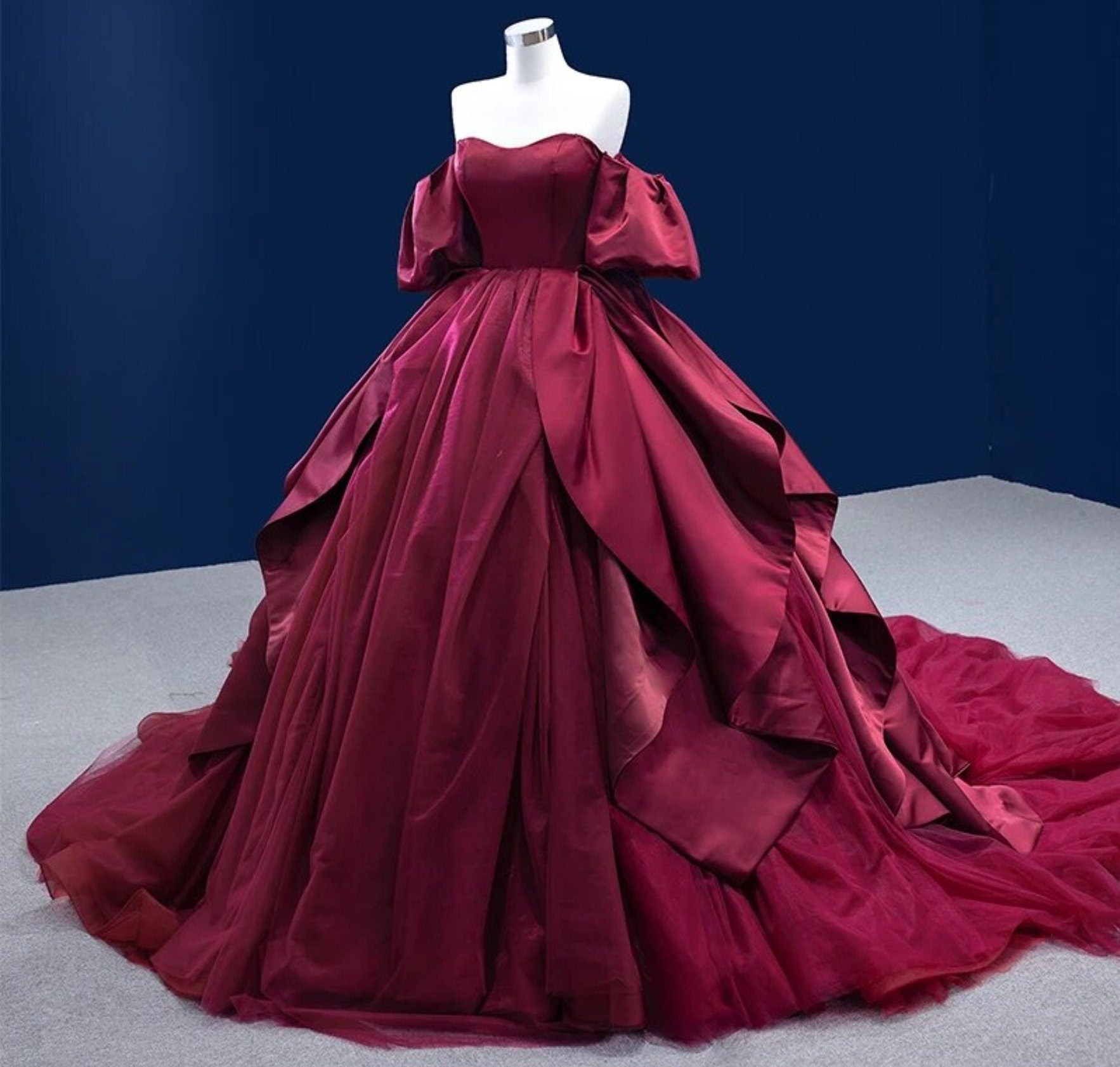 burgundy princess dress Burgundy Princess Quinceanera Dress Luxury Sequin Embroidery Ball Gowns Sweet 16