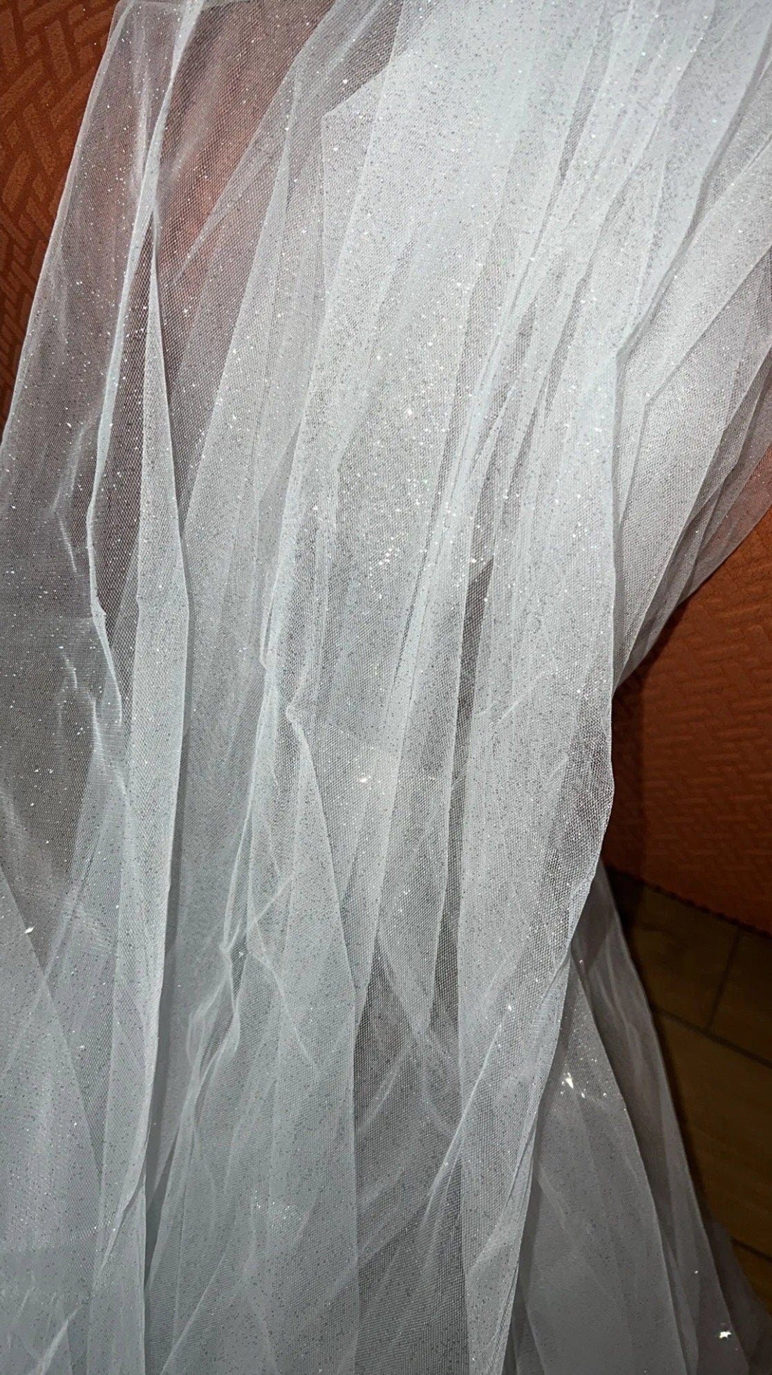 Sequin Beaded Sparkling Lace Shimmering Tulle Bridal Veil