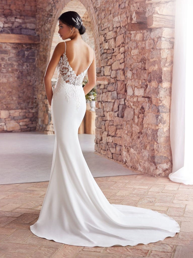 Sleeveless Pearl Beaded Spaghetti Strap Floral Lace Bodice Mermaid/Trumpet Gown WITH Matching Cape