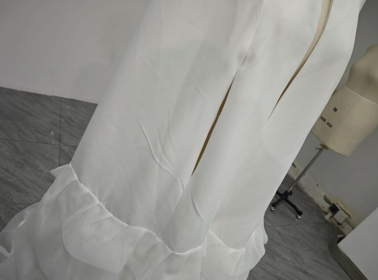 Floor Length Multi Layered Ruffled Hem Bridal & Special Occasion Cape