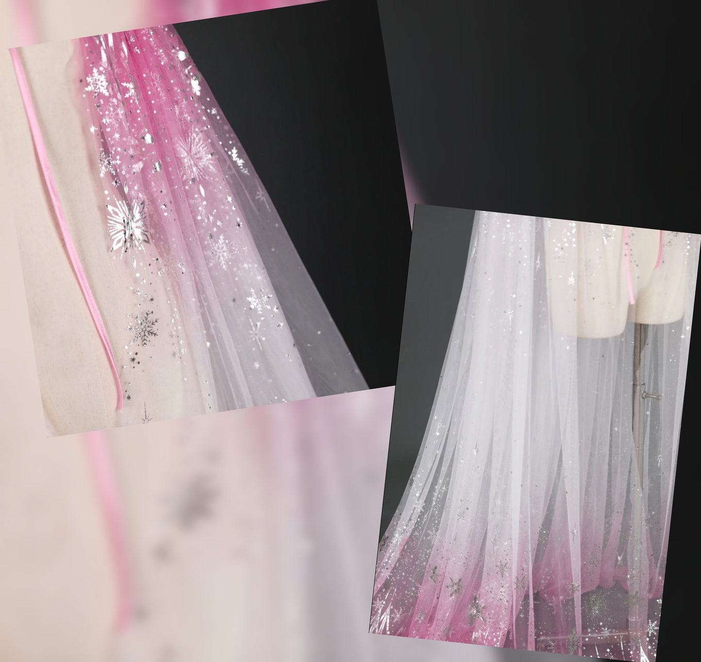 Shimmering Colorful Celestial Bridal, Special Occasion, Party Cape