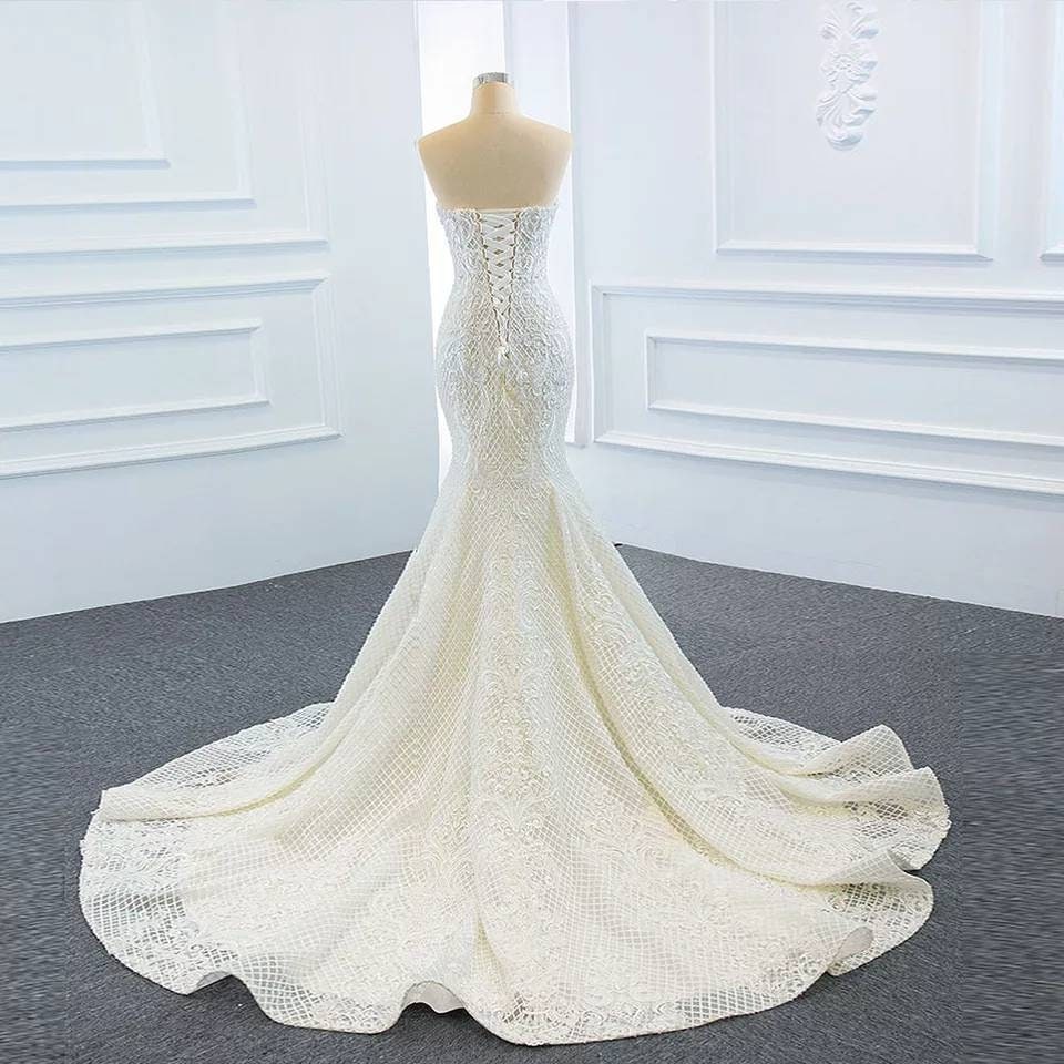 Appliqué Lace Mermaid Gown With Detachable Satin Chapel Waist Train