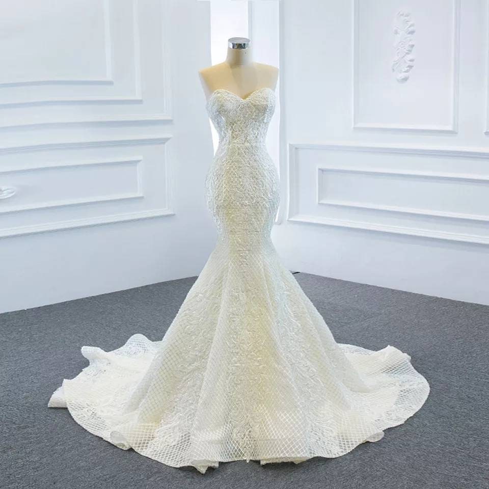 Appliqué Lace Mermaid Gown With Detachable Satin Chapel Waist Train