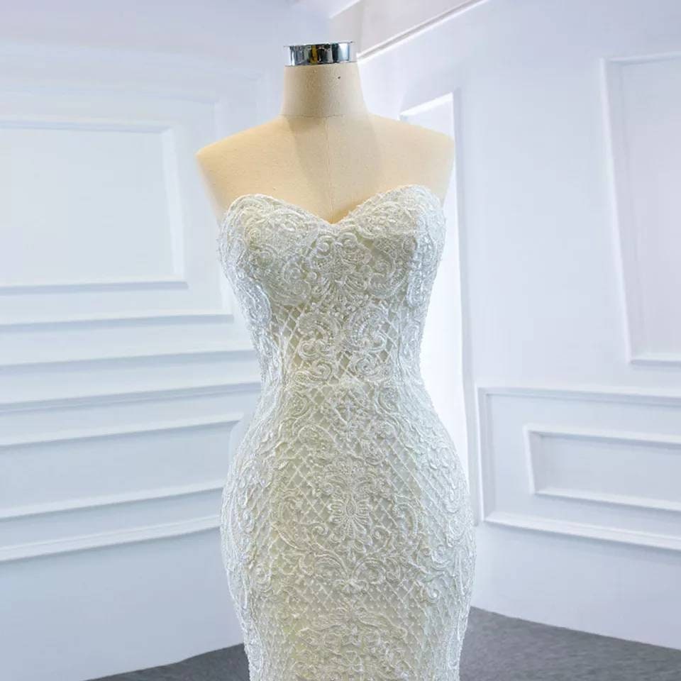 Appliqué Lace Mermaid Gown With Detachable Satin Chapel Waist Train