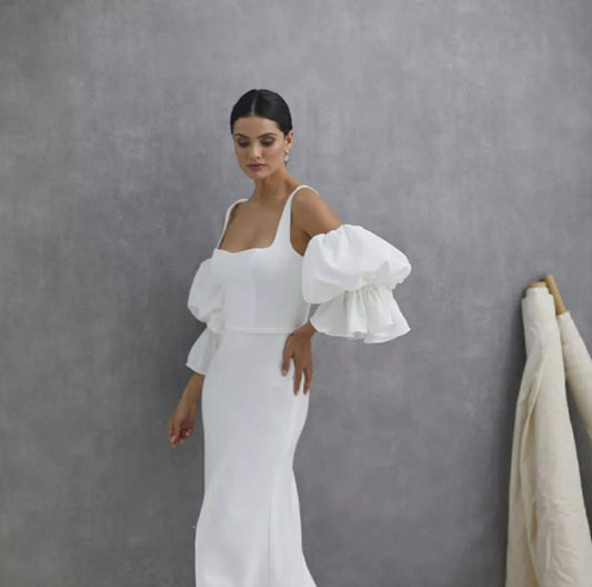 Soft Satin Double Puff Detached Sleeves
