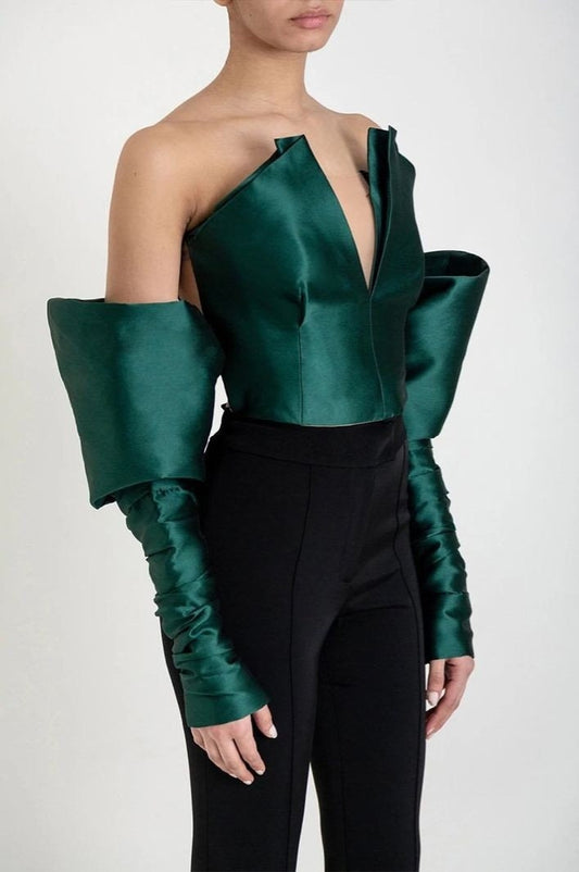 Detached Satin Bold & Dramatic Slim Style Statement Sleeves