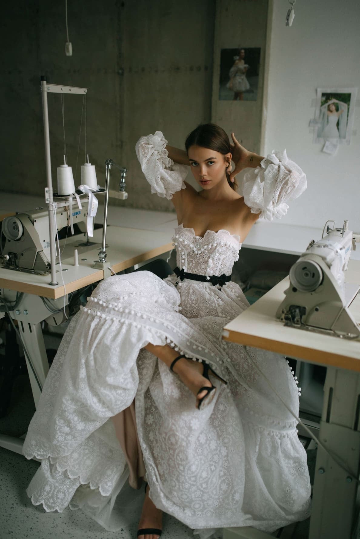 Detached Hollowed Out Floral Sleeves