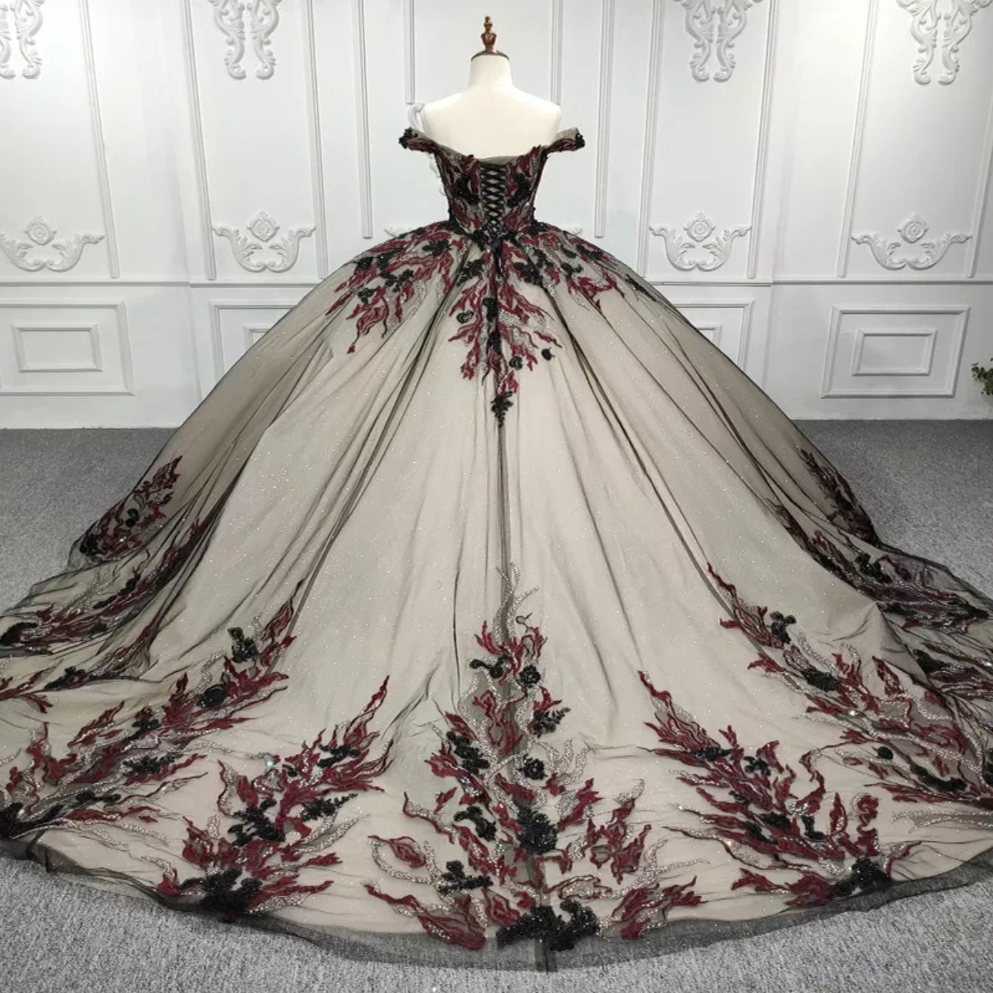 Off The Shoulder Shimmer Appliqué Quinceañera Ball Gown