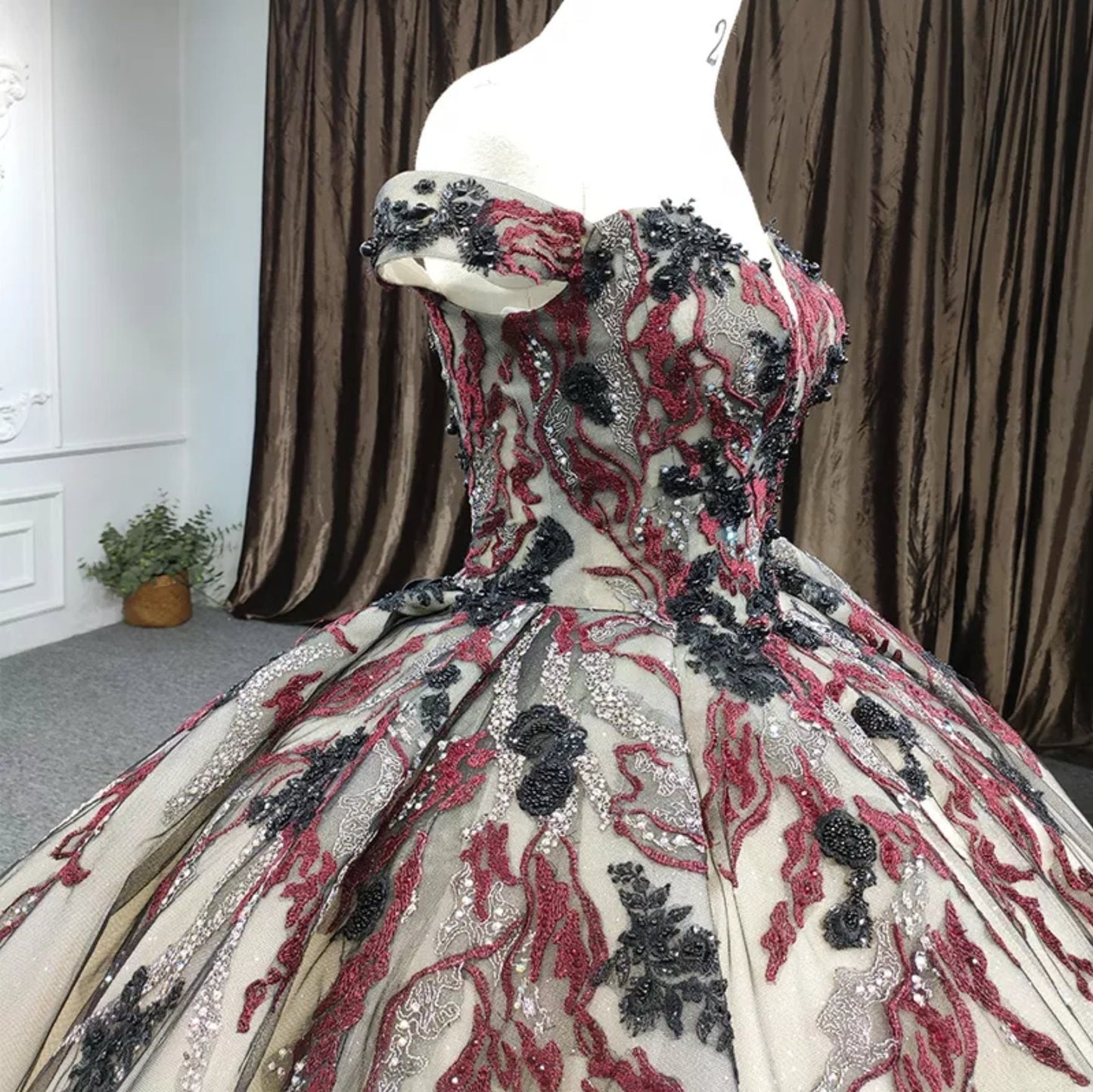 Off The Shoulder Shimmer Appliqué Quinceañera Ball Gown