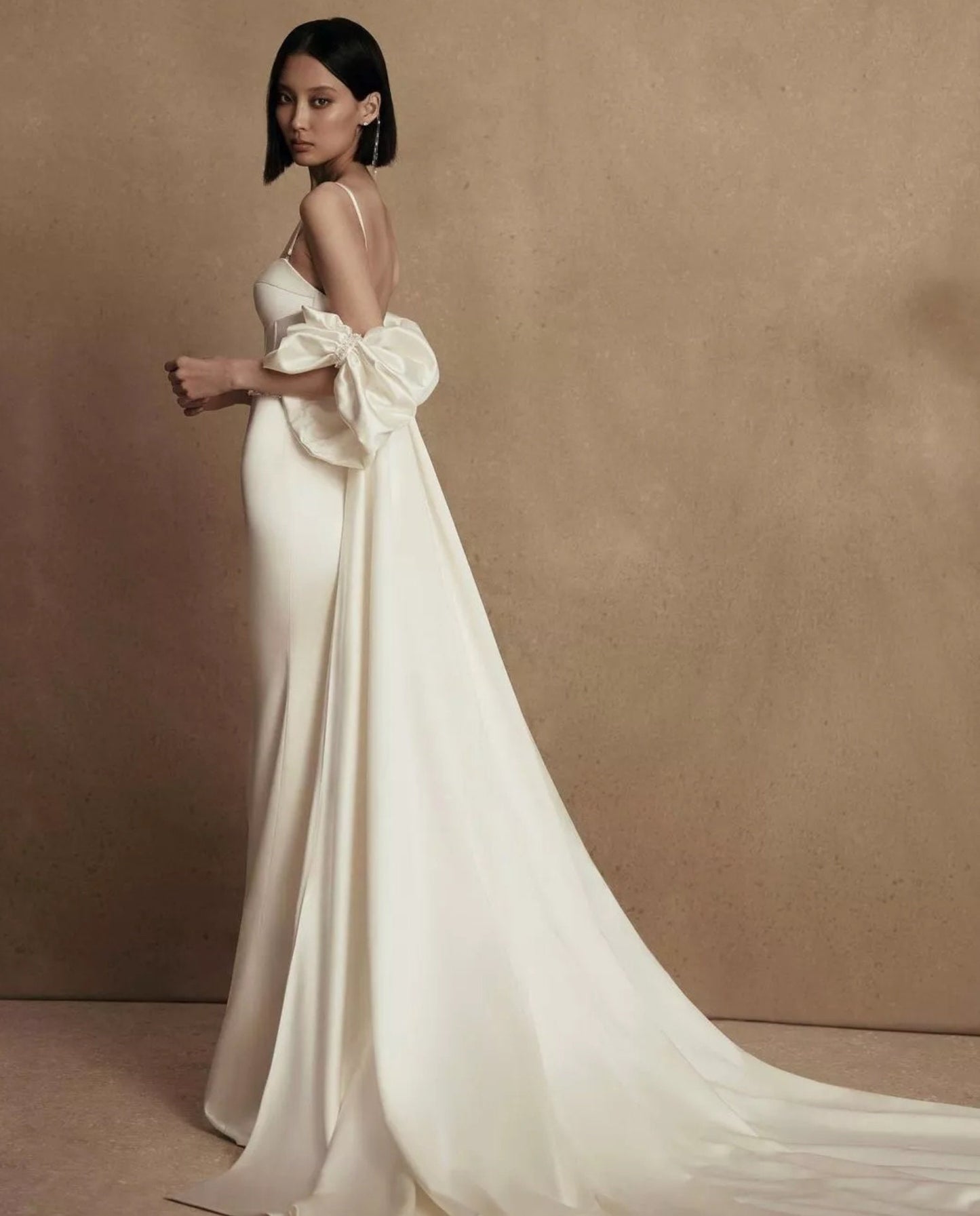 Bow Knot Crystal Embellished Bicep Sleeve Cape