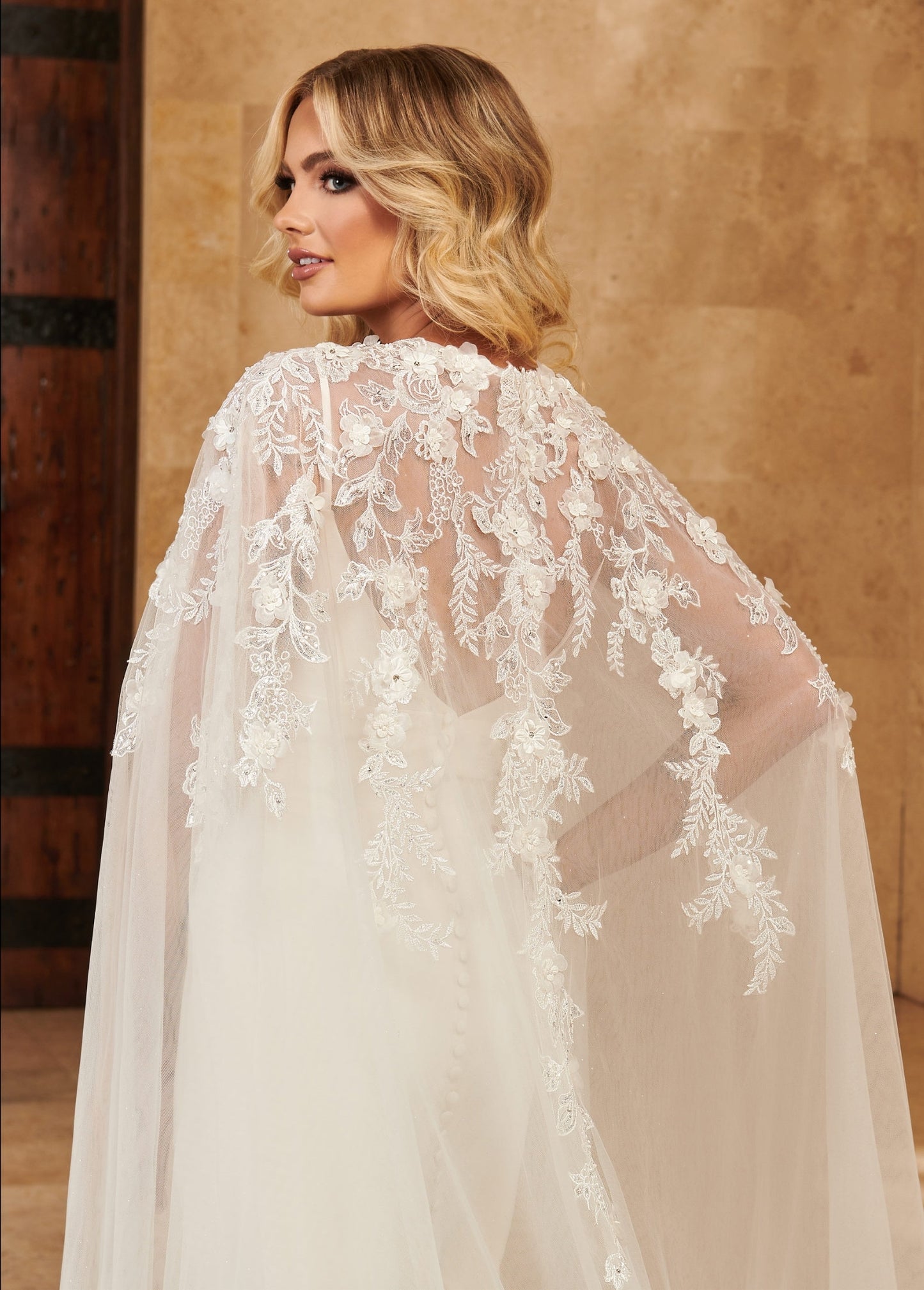 Beaded Floral & Sequin Elegant Cape