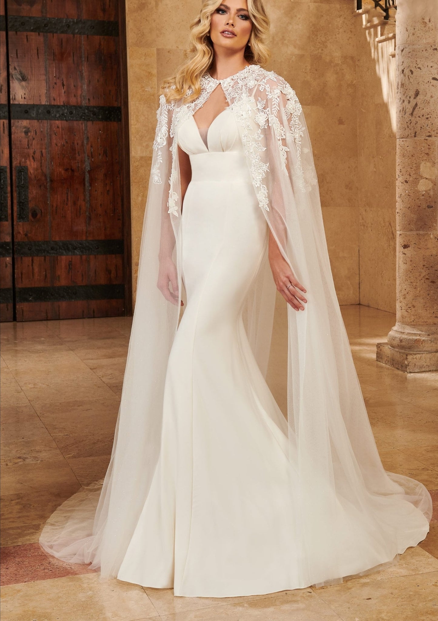 Beaded Floral & Sequin Elegant Cape