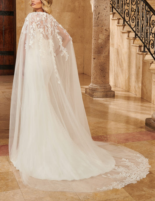 Beaded Floral & Sequin Elegant Cape