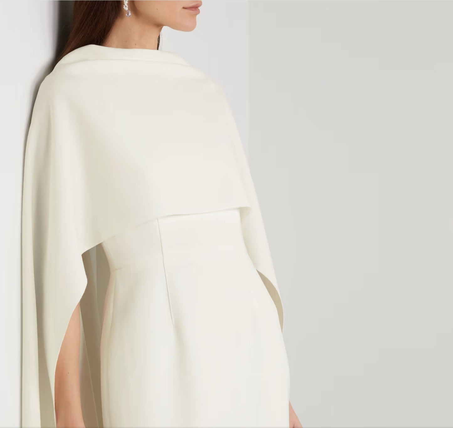 High Low Broad Shoulder Open Tie Back Cape