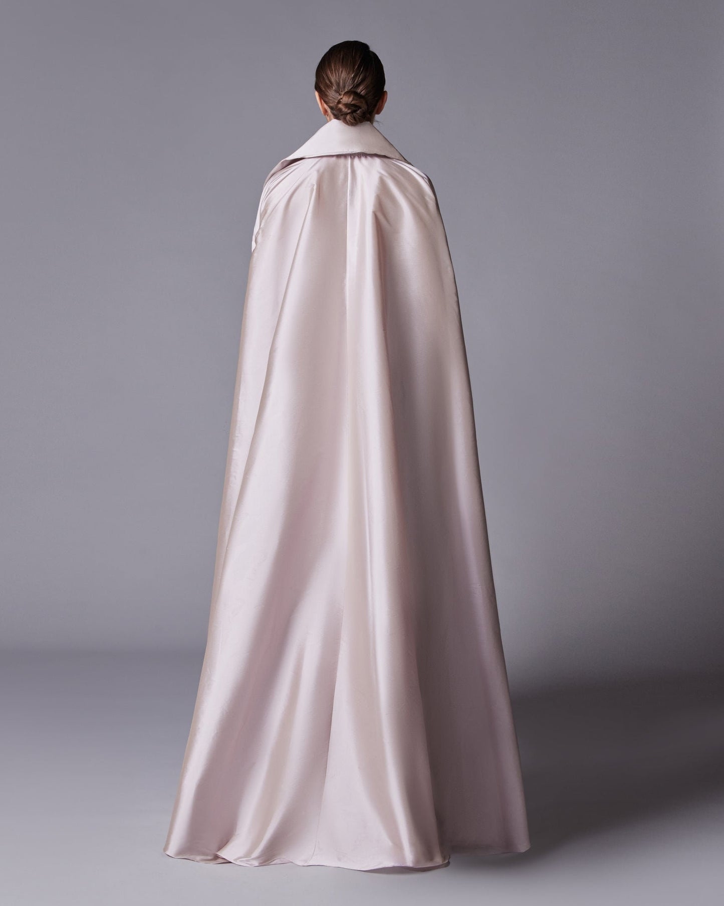 Minimalist Satin Special Occasion Open Floor Length Cape