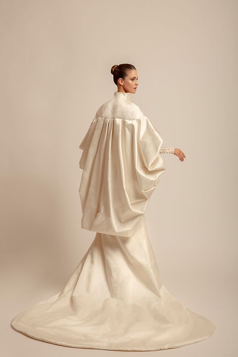 Floor Length Bubble Pleated Long Sleeve Victorian Lace Bolero Coat