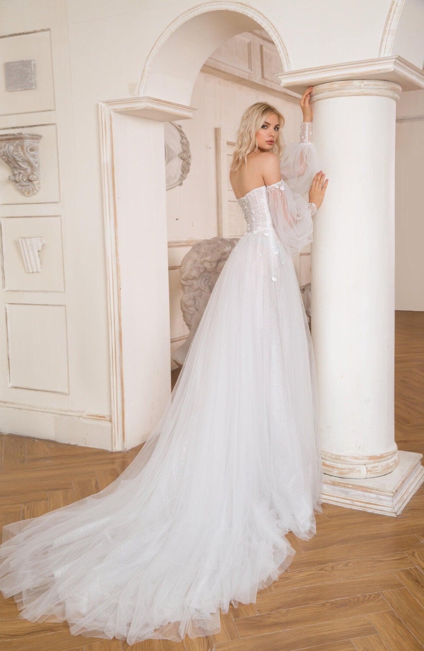 Detached Delicate And Petite Floral Bicep And Wrist Sheer Tulle Sleeves