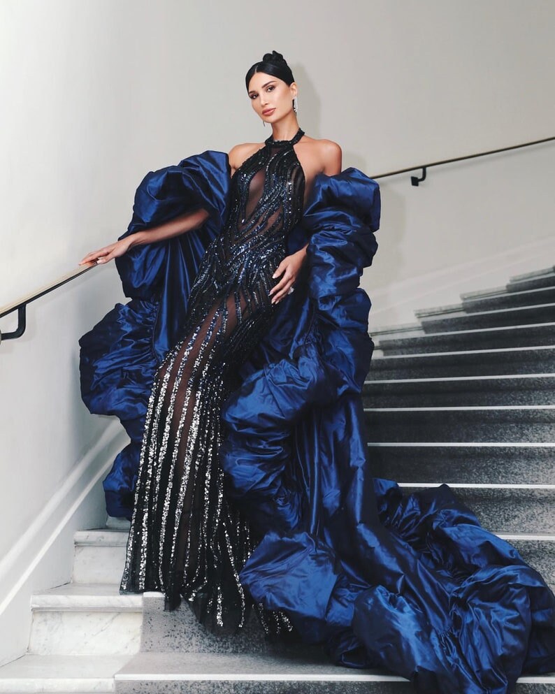 Elegant Taffeta Slightly Puff Pleated Special Occasion Bridal Event Gala Cape Jacket